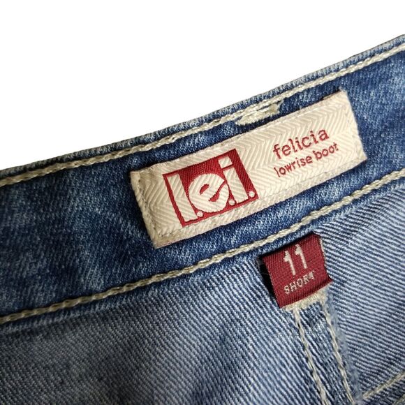 LEI Womens Size 11 Blue Solid Bootcut Jeans - Picture 2 of 10